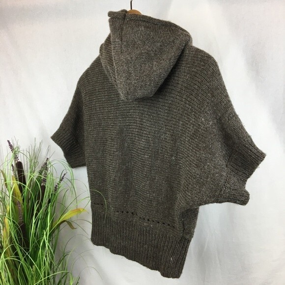 Peppe Peluso Brown Knit Hoody Hood Button Sweater S - Picture 4 of 7